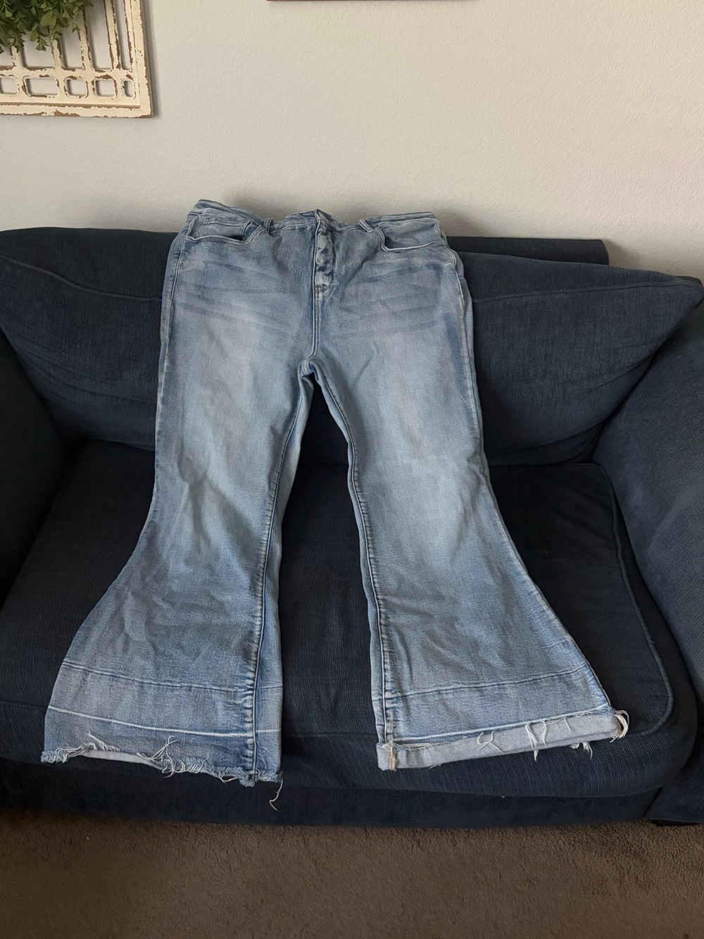Light Blue Women's Wide Leg Flare Jeans